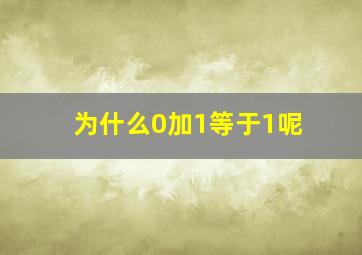 为什么0加1等于1呢