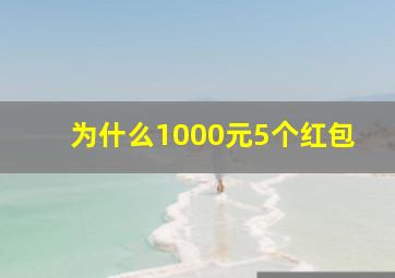 为什么1000元5个红包