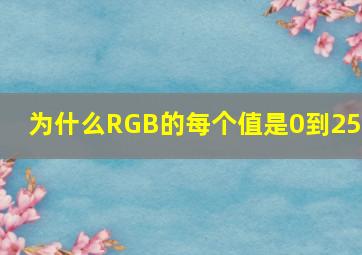 为什么RGB的每个值是0到255