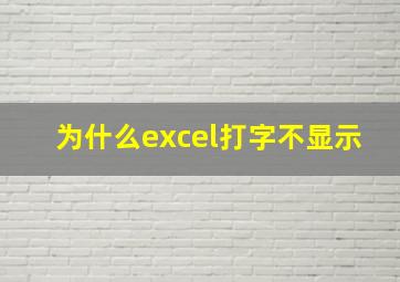 为什么excel打字不显示