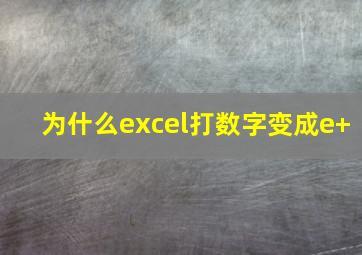 为什么excel打数字变成e+