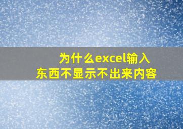 为什么excel输入东西不显示不出来内容