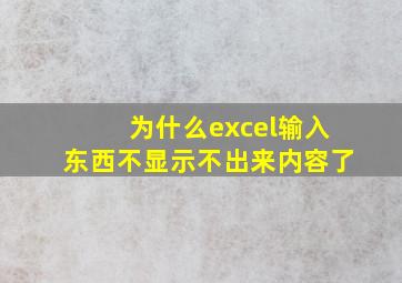 为什么excel输入东西不显示不出来内容了