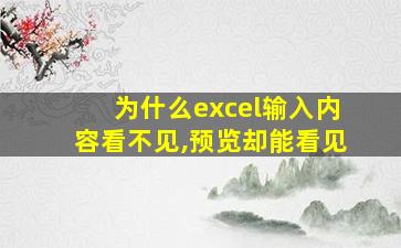 为什么excel输入内容看不见,预览却能看见