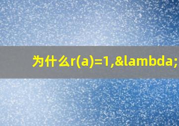 为什么r(a)=1,λ=0