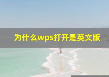 为什么wps打开是英文版