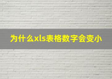 为什么xls表格数字会变小