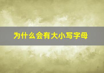 为什么会有大小写字母