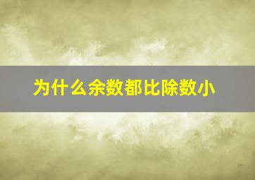 为什么余数都比除数小