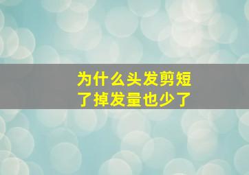 为什么头发剪短了掉发量也少了