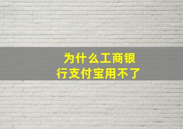 为什么工商银行支付宝用不了