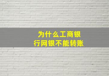 为什么工商银行网银不能转账