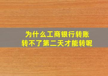 为什么工商银行转账转不了第二天才能转呢