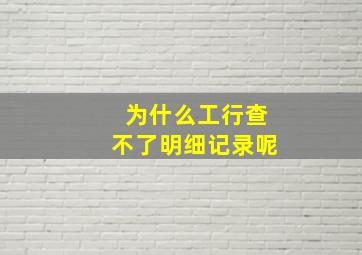 为什么工行查不了明细记录呢