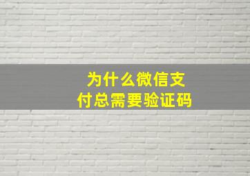 为什么微信支付总需要验证码