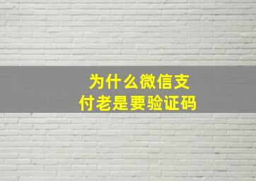 为什么微信支付老是要验证码