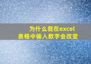 为什么我在excel表格中输入数字会改变