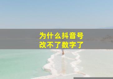 为什么抖音号改不了数字了