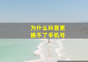 为什么抖音更换不了手机号