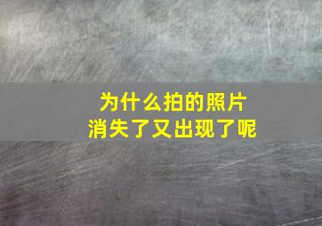 为什么拍的照片消失了又出现了呢