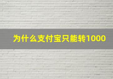 为什么支付宝只能转1000