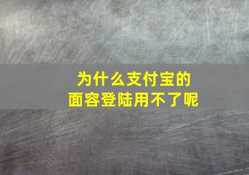 为什么支付宝的面容登陆用不了呢