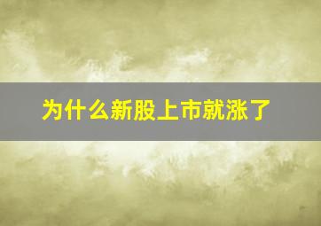 为什么新股上市就涨了