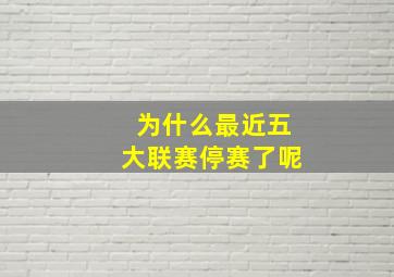 为什么最近五大联赛停赛了呢