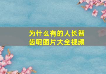 为什么有的人长智齿呢图片大全视频