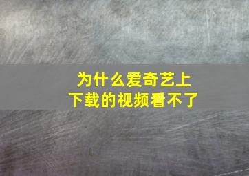 为什么爱奇艺上下载的视频看不了