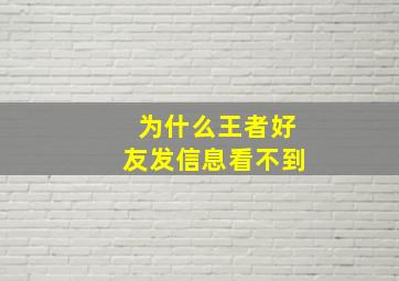 为什么王者好友发信息看不到