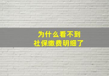 为什么看不到社保缴费明细了