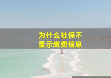 为什么社保不显示缴费信息