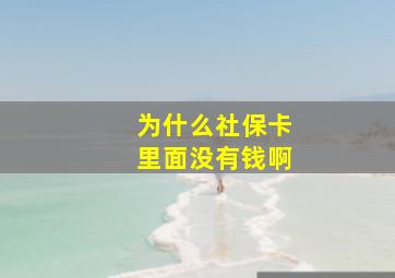 为什么社保卡里面没有钱啊