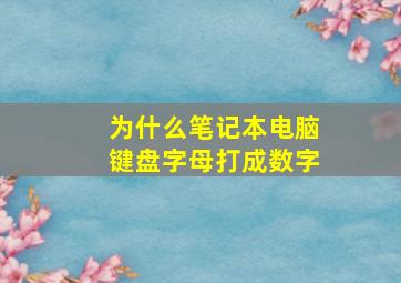 为什么笔记本电脑键盘字母打成数字