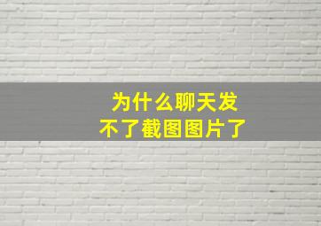 为什么聊天发不了截图图片了