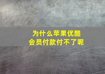 为什么苹果优酷会员付款付不了呢