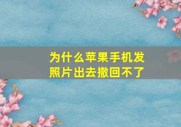 为什么苹果手机发照片出去撤回不了