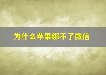 为什么苹果绑不了微信