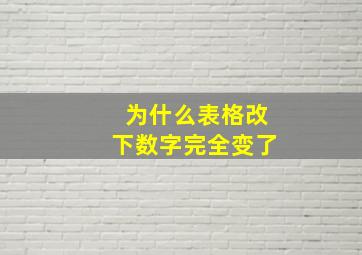 为什么表格改下数字完全变了