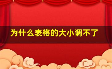 为什么表格的大小调不了