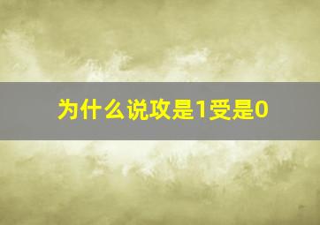 为什么说攻是1受是0