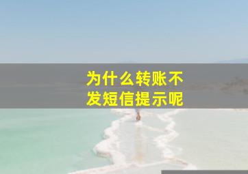 为什么转账不发短信提示呢