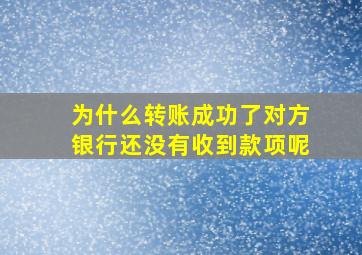 为什么转账成功了对方银行还没有收到款项呢