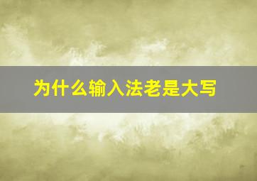 为什么输入法老是大写