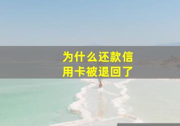 为什么还款信用卡被退回了