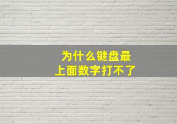 为什么键盘最上面数字打不了