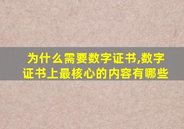 为什么需要数字证书,数字证书上最核心的内容有哪些