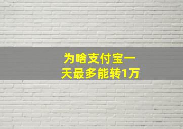 为啥支付宝一天最多能转1万