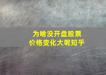 为啥没开盘股票价格变化大呢知乎